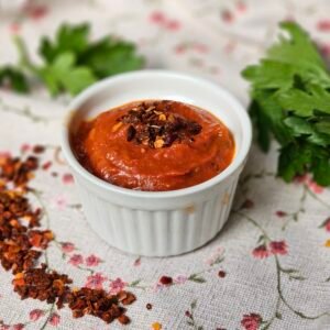 Tomato with chilli peppers