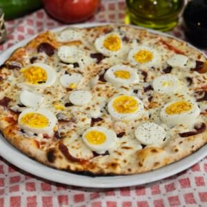 Pizza with Bulgarian sausage